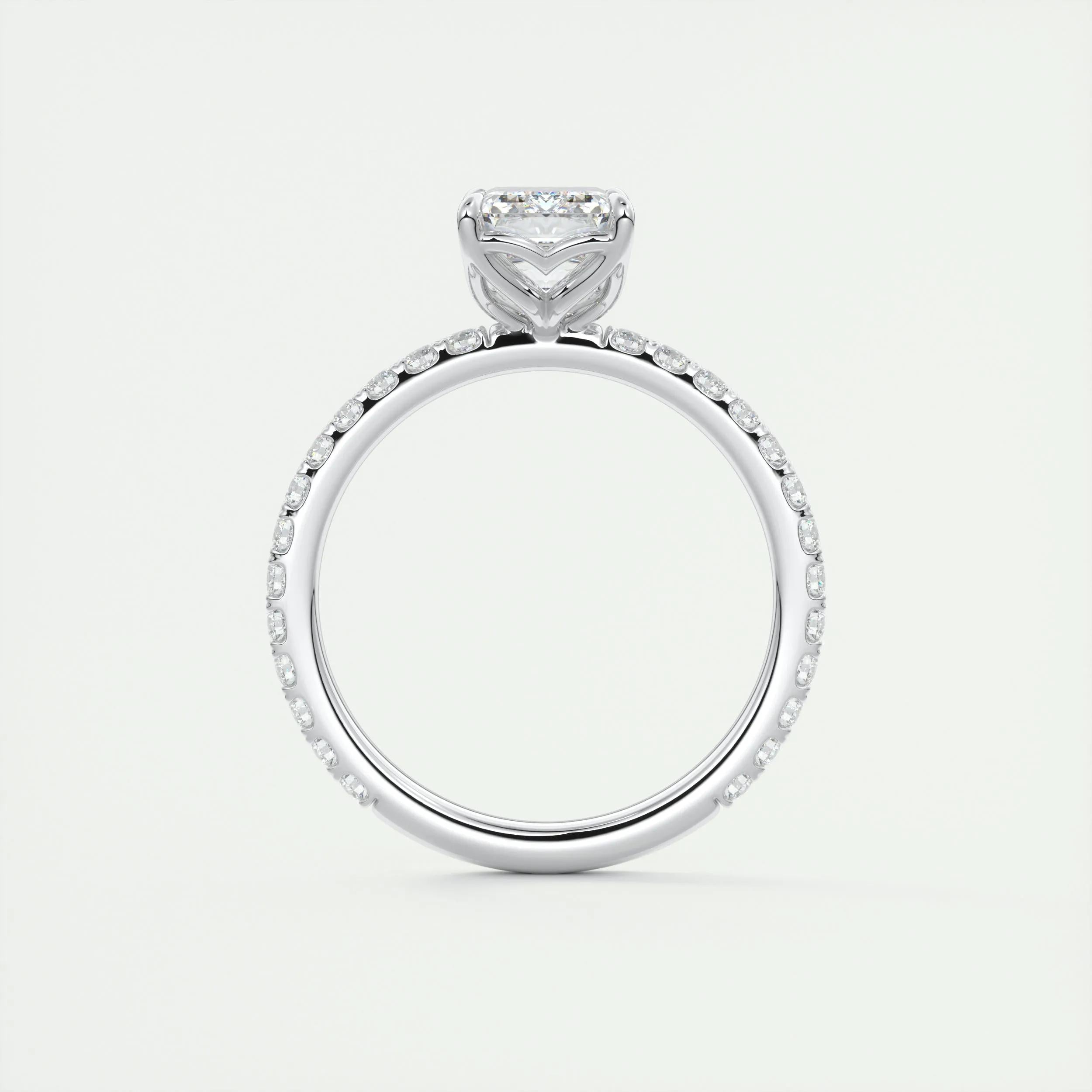 1.91 CT Emerald Shape Pave Moissanite Engagement Ring 6