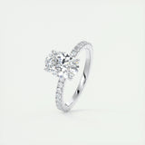 Pave Engagement Ring Featuring 1.91 CT Oval Moissanite 4