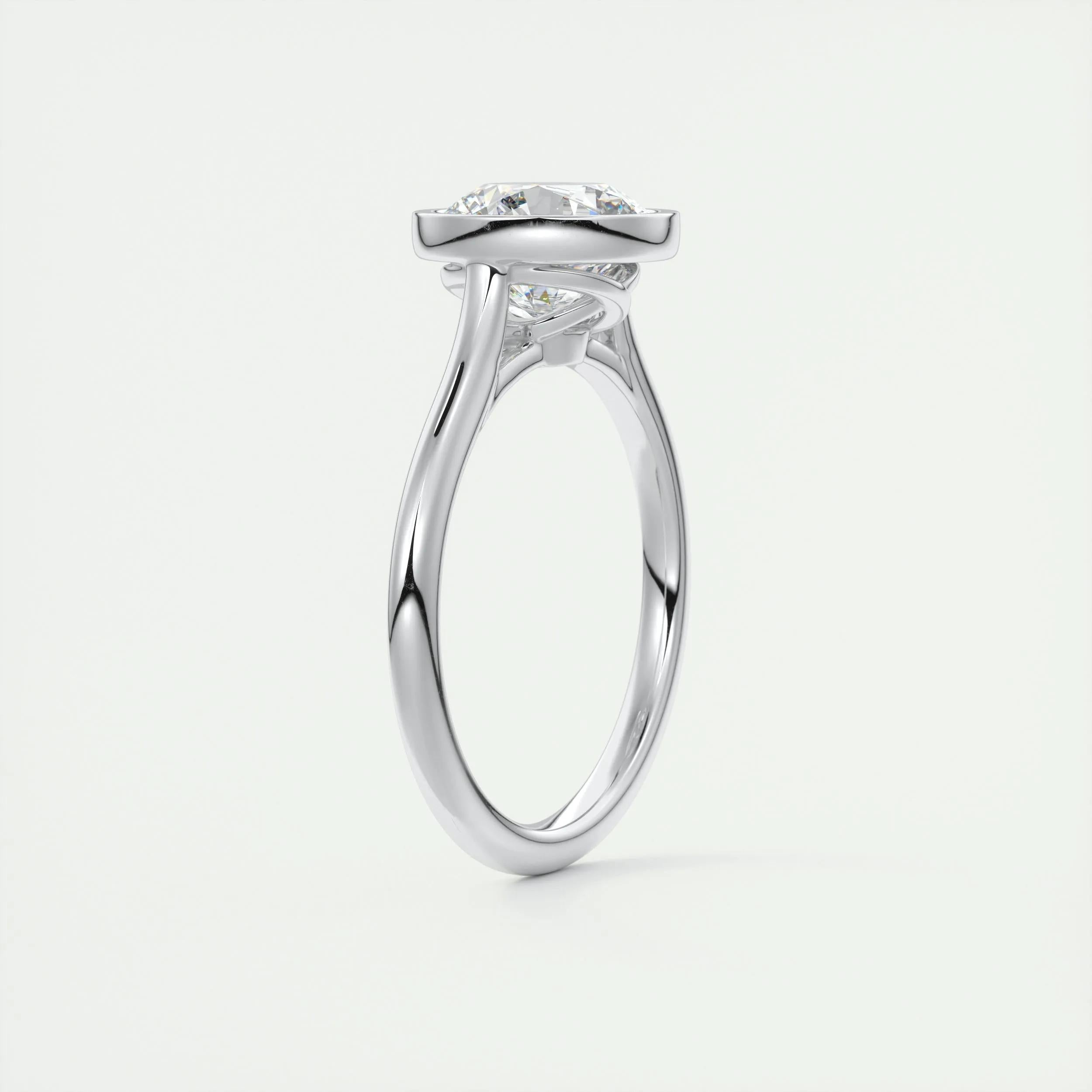 Solitaire Bezel Engagement Ring Featuring 2.0 CT Round Moissanite 5