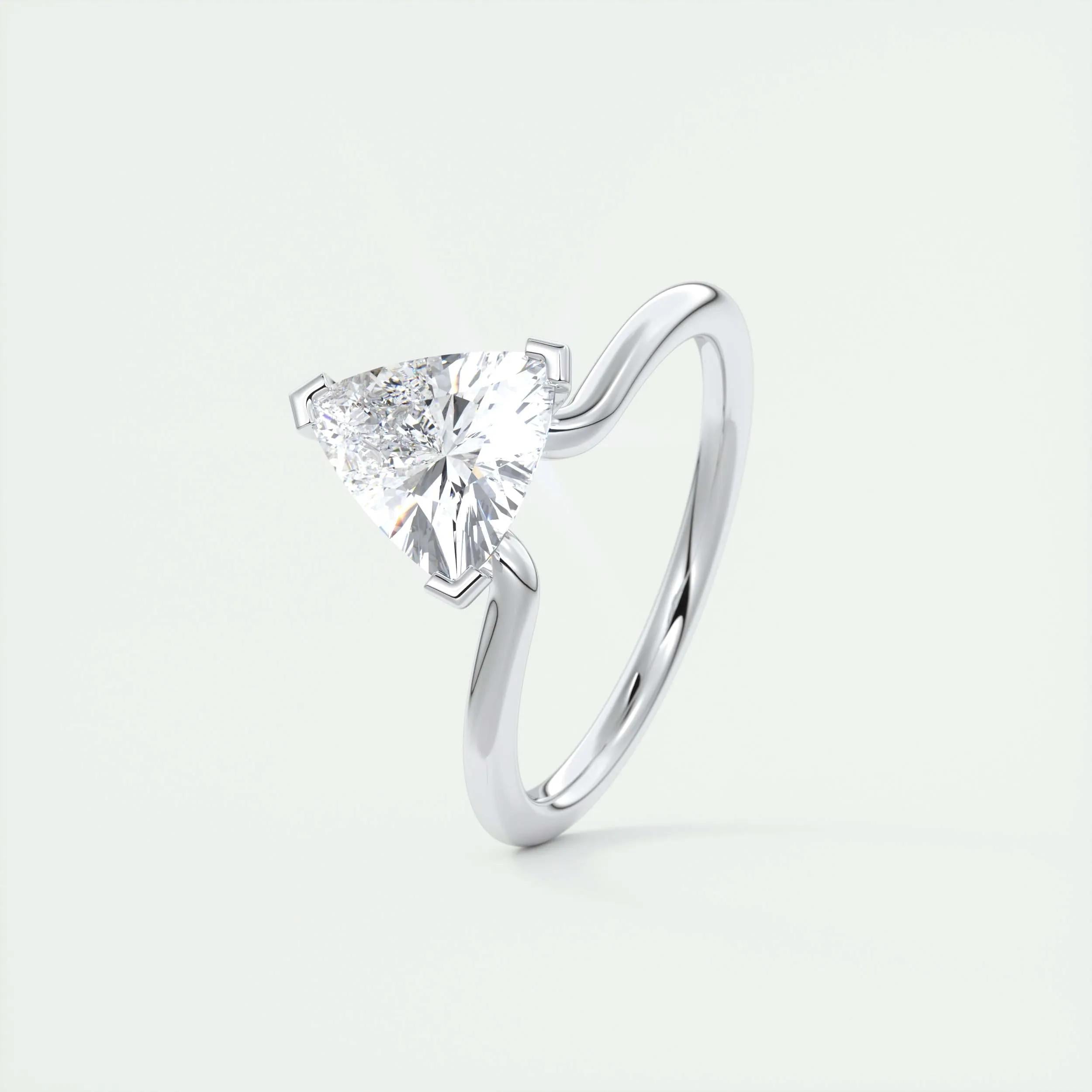 Solitaire Bezel Engagement Ring Featuring 1.44 CT Trillion Moissanite 4