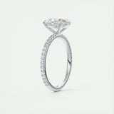 Pave Engagement Ring Featuring 1.91 CT Oval Moissanite 8