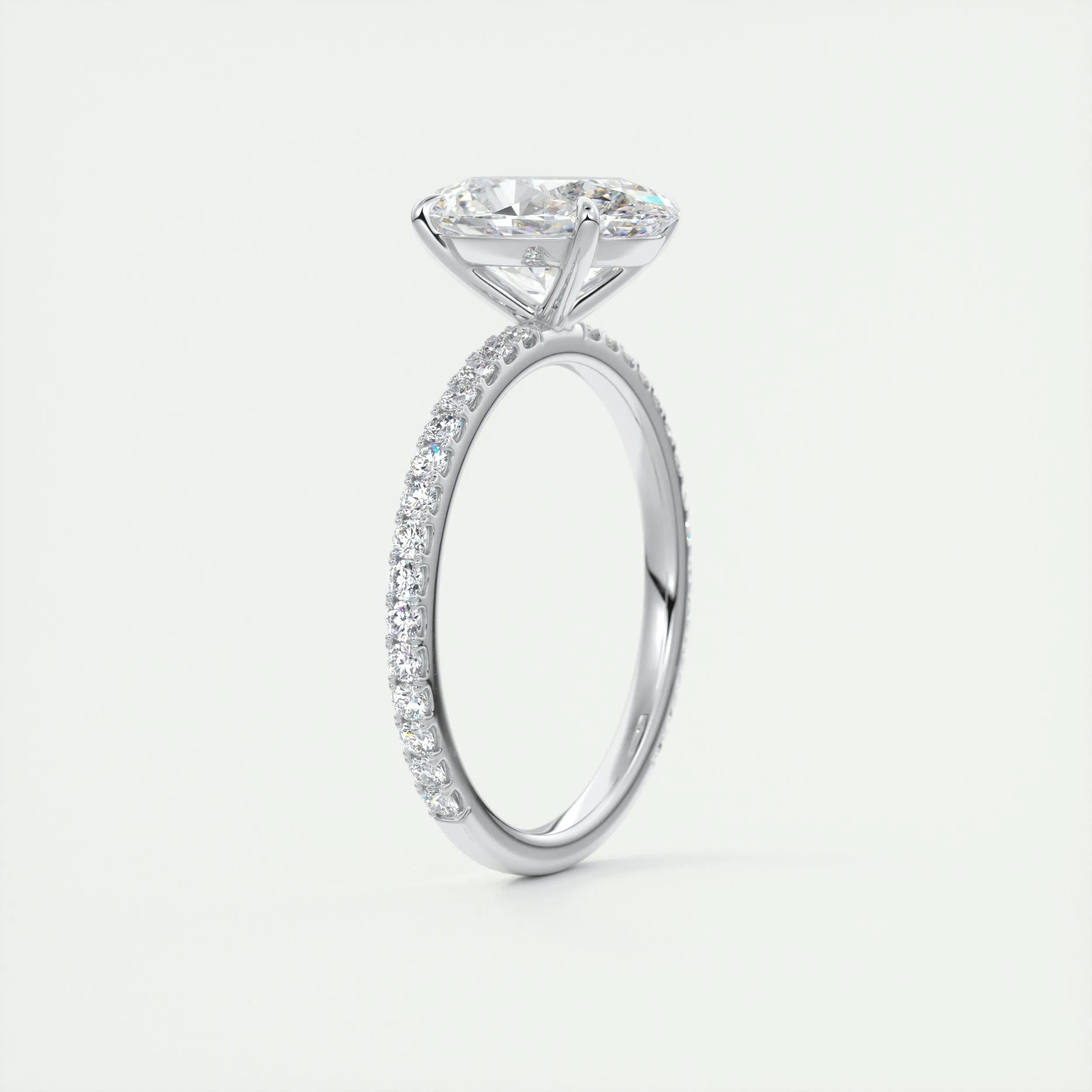 Pave Engagement Ring Featuring 1.91 CT Oval Moissanite 8