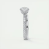 Pave Engagement Ring Featuring 2.15 CT Cushion Moissanite 4