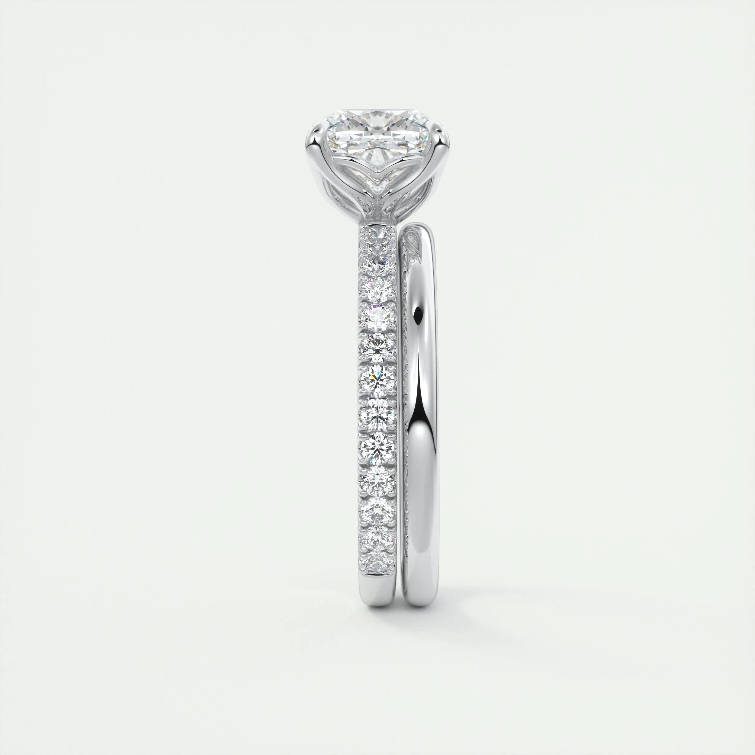 Pave Engagement Ring Featuring 2.15 CT Cushion Moissanite 4