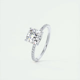 Pave Engagement Ring Featuring 2.15 CT Cushion Moissanite 4