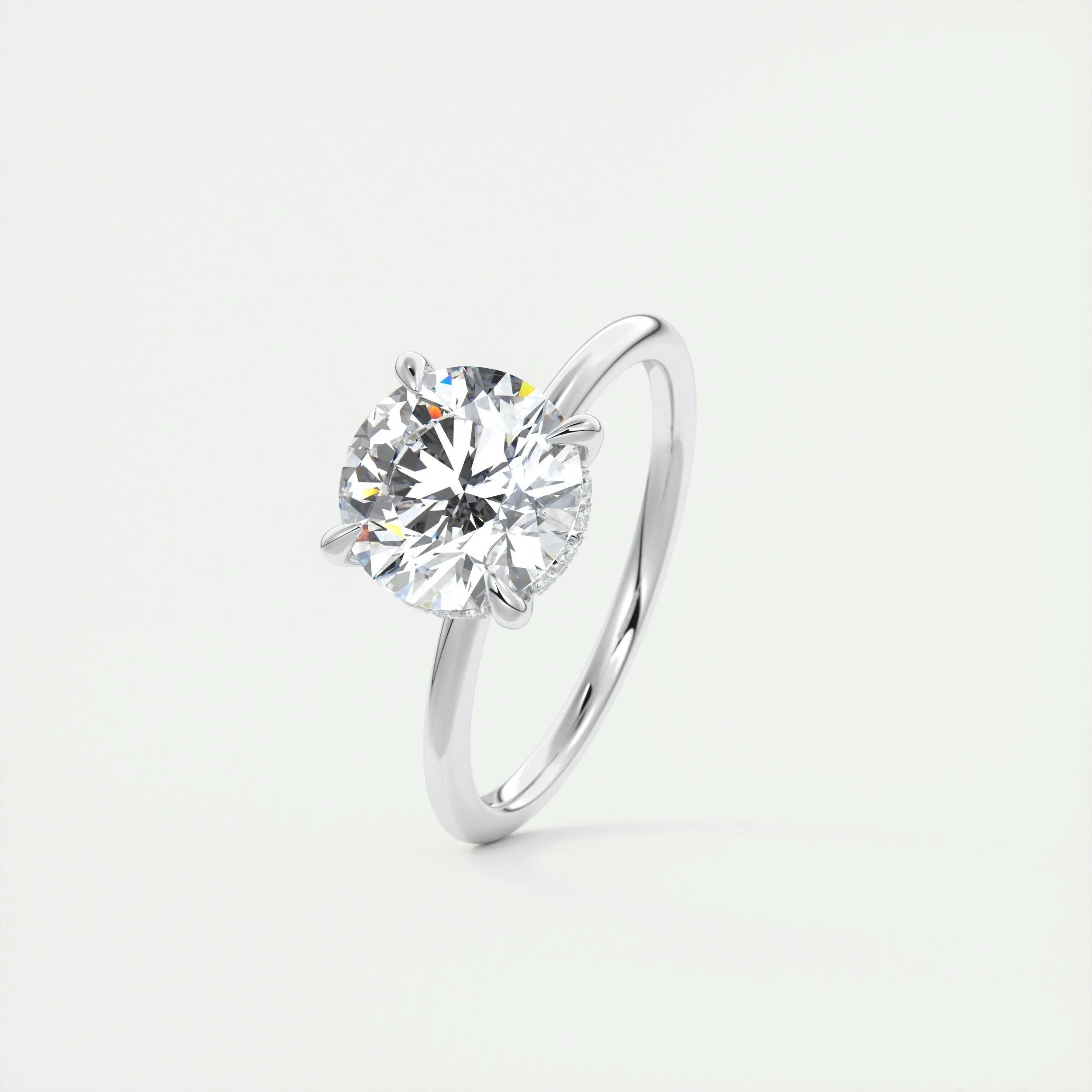 Hidden Halo Engagement Ring Featuring 2.0 CT Round Moissanite 4