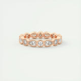 Eternity Wedding Band Featuring 1.28 TCW Pear & Round Moissanite 11