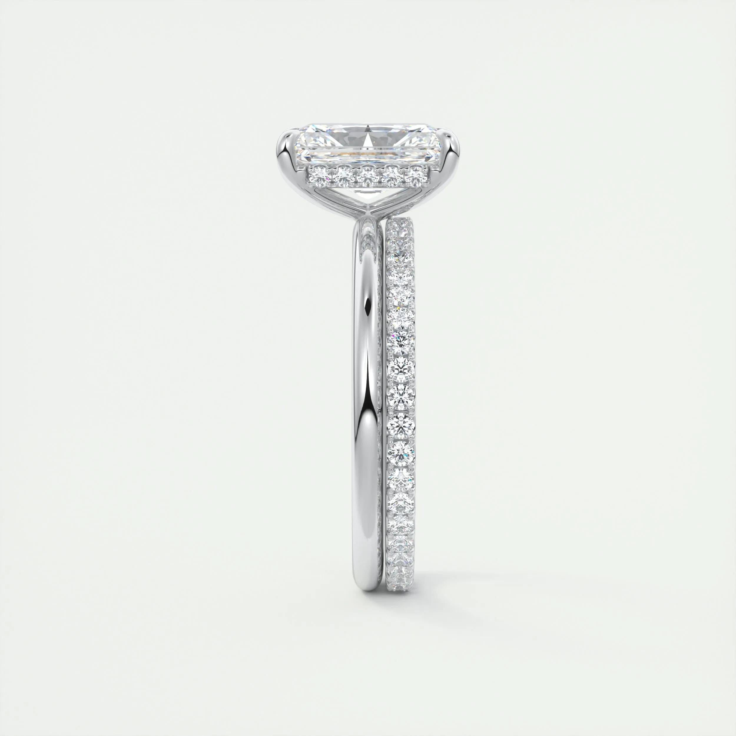 Hidden Halo Engagement Ring Featuring 2.10 CT Radiant Moissanite 5