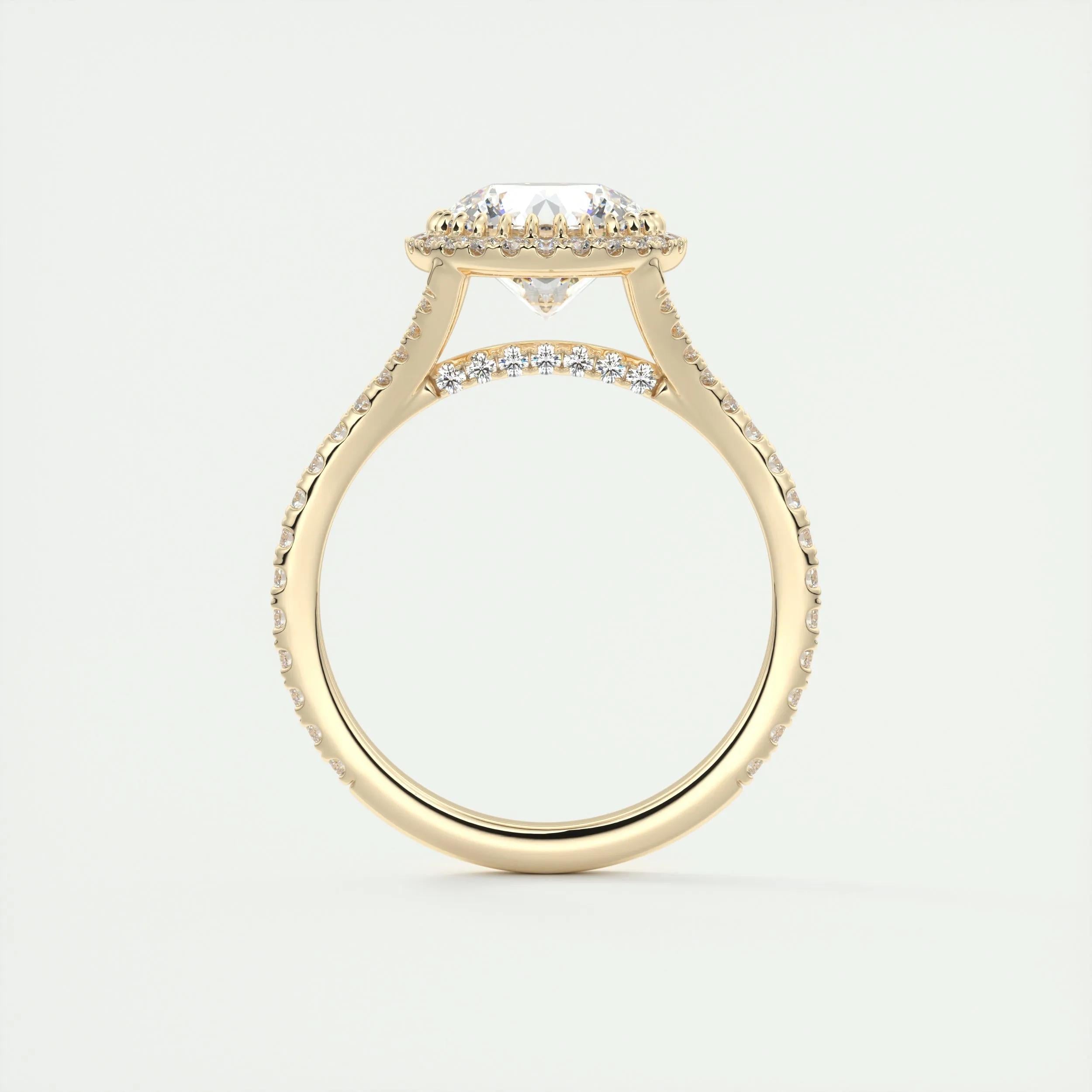 Halo Split Engagement Ring Featuring 2.0 CT Round Moissanite 12