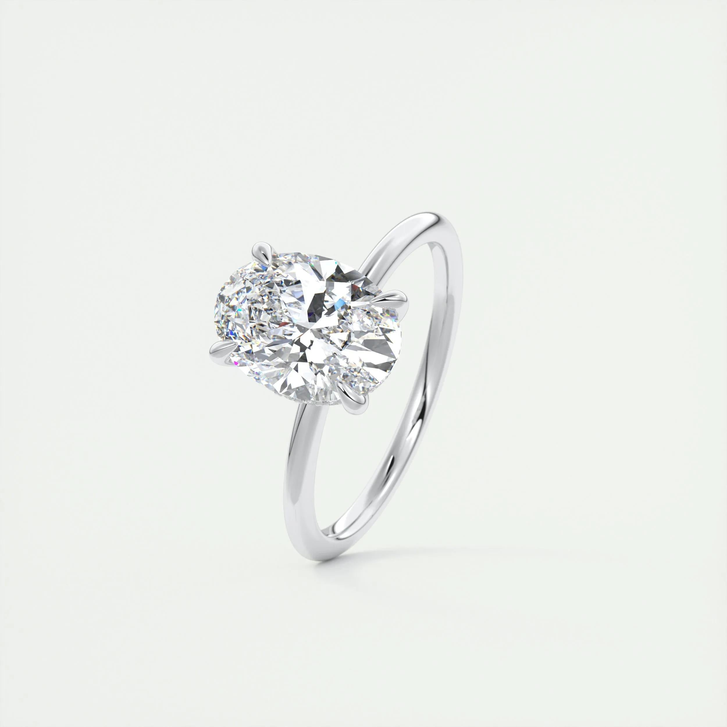 Hidden Halo Engagement Ring Featuring 1.91 CT Oval Moissanite 6