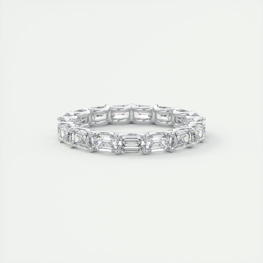 East West Eternity Wedding Band Featuring 2.55 TCW Emerald Moissanite 1