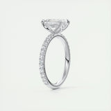 1.91 CT Emerald Shape Pave Moissanite Engagement Ring 5