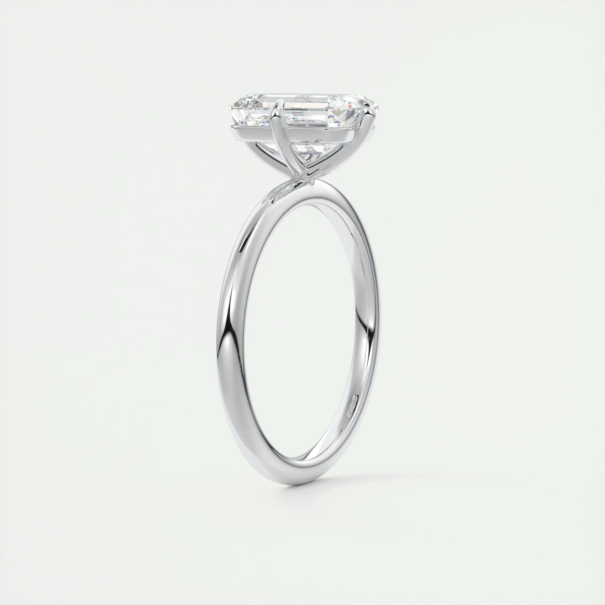 Solitaire Engagement Ring Featuring 1.91 CT Emerald Moissanite 6