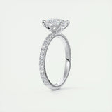Pave Engagement Ring Featuring 1.91 CT Oval Moissanite 6