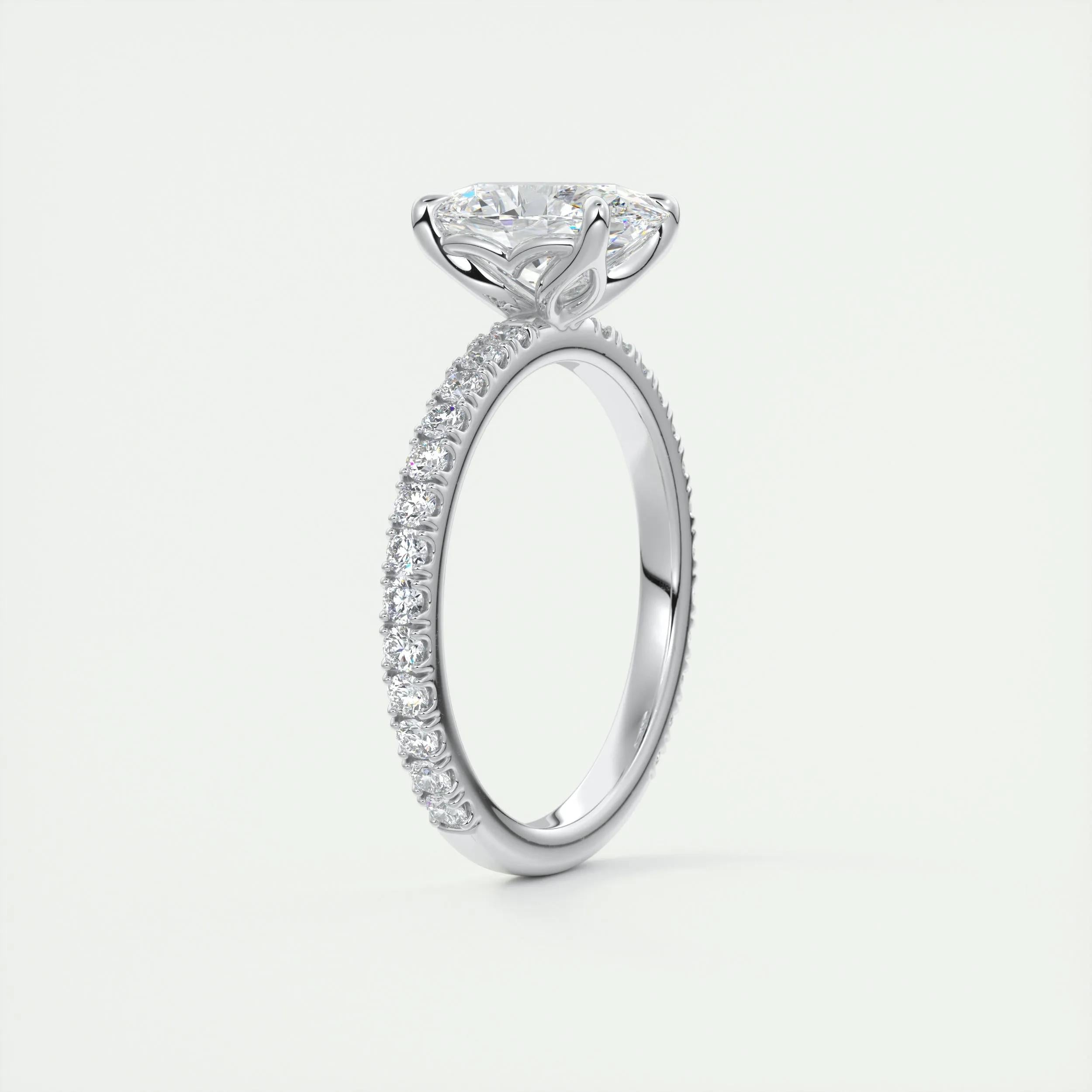 Pave Engagement Ring Featuring 1.91 CT Oval Moissanite 6