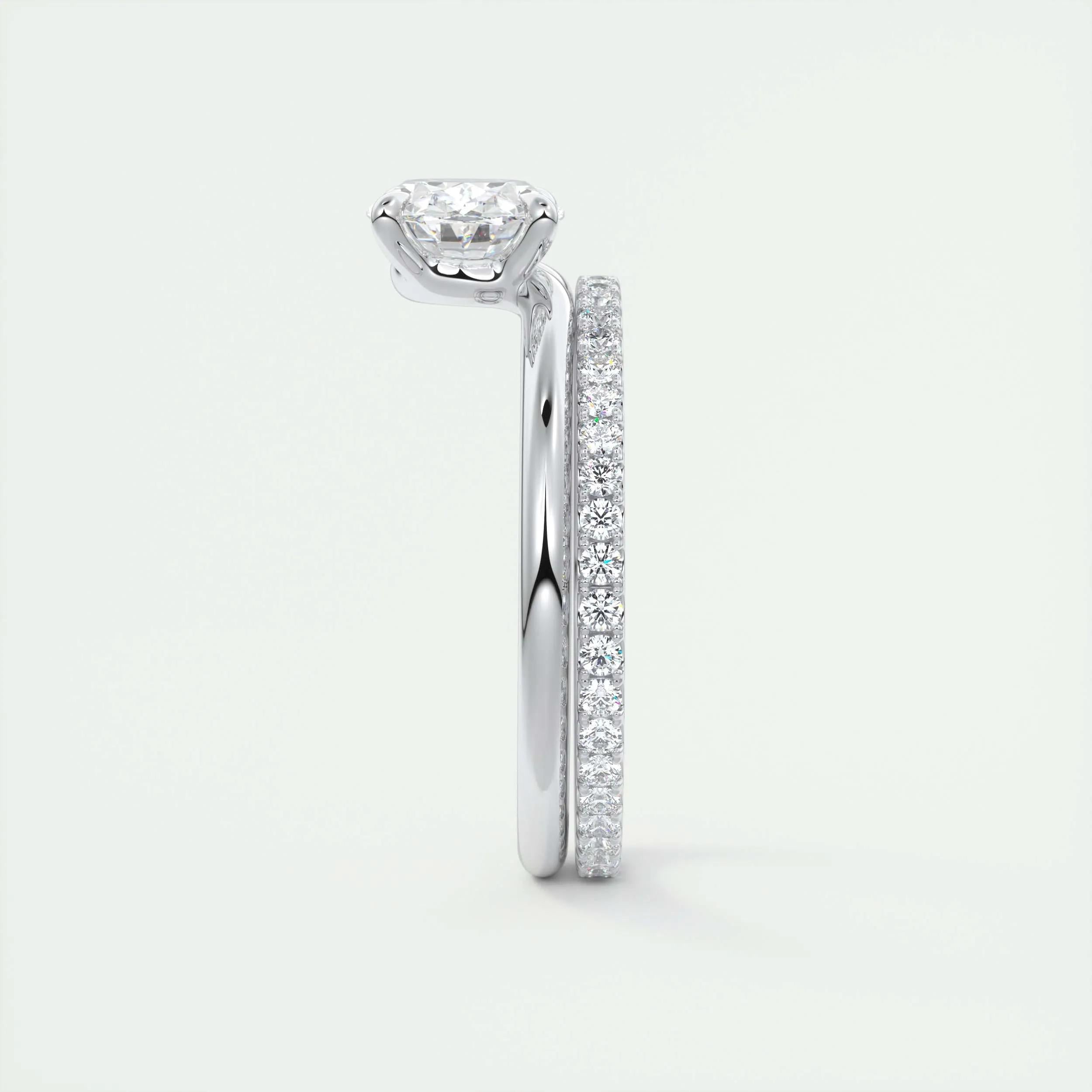 Solitaire Bezel Engagement Ring Featuring 1.91 CT Oval Moissanite 5