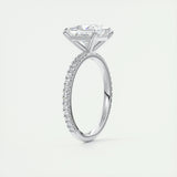 Pave Engagement Ring Featuring 2.08 CT Princess Moissanite 6