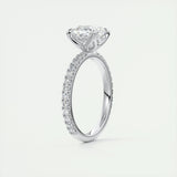 Pave Engagement Ring Featuring 2.15 CT Cushion Moissanite 6