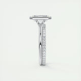 Solitaire Bezel Engagement Ring Featuring 2.03 CT Emerald Moissanite 5