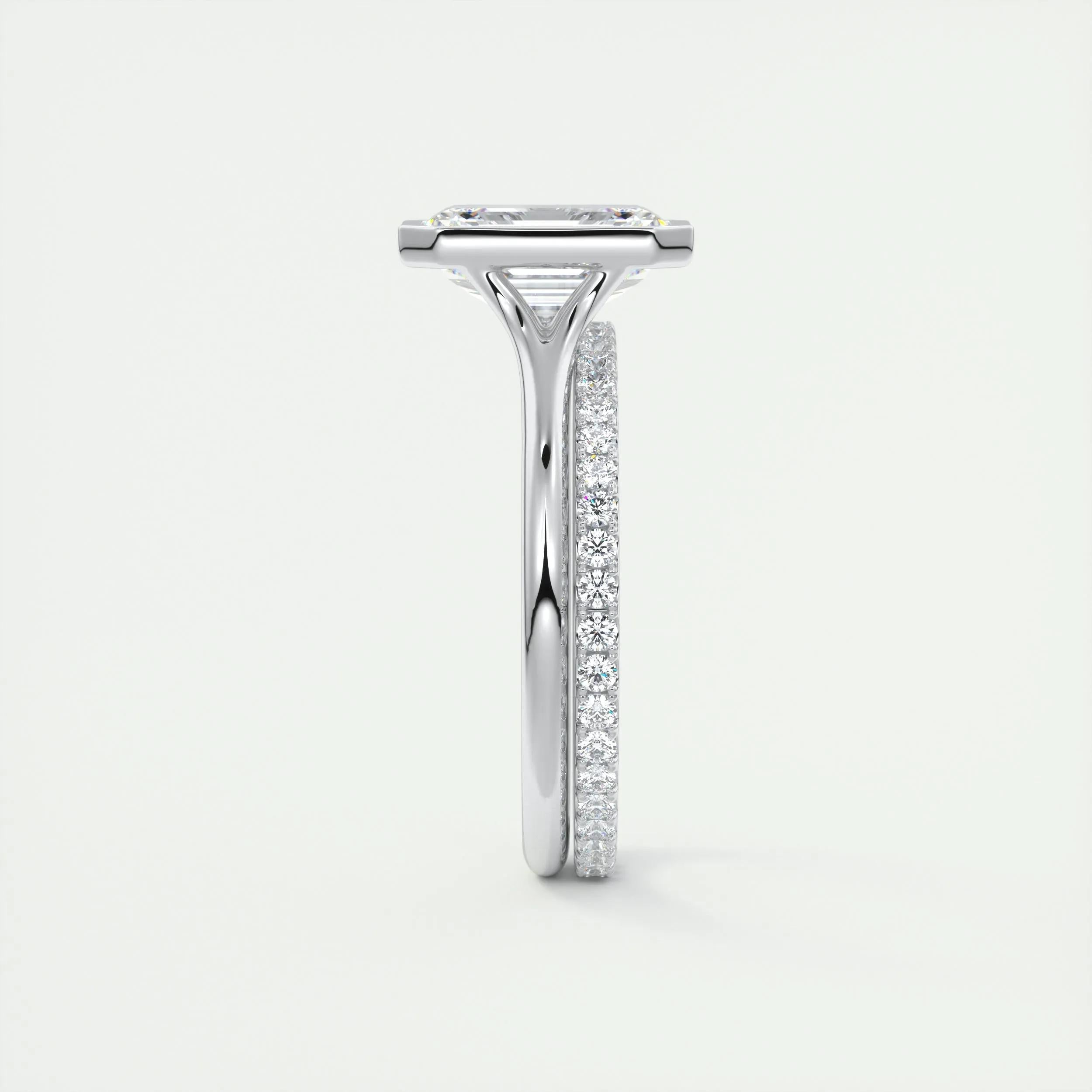 Solitaire Bezel Engagement Ring Featuring 2.03 CT Emerald Moissanite 5