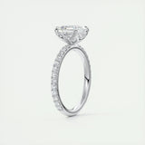 Pave Engagement Ring Featuring 2.03 CT Asscher Moissanite 5