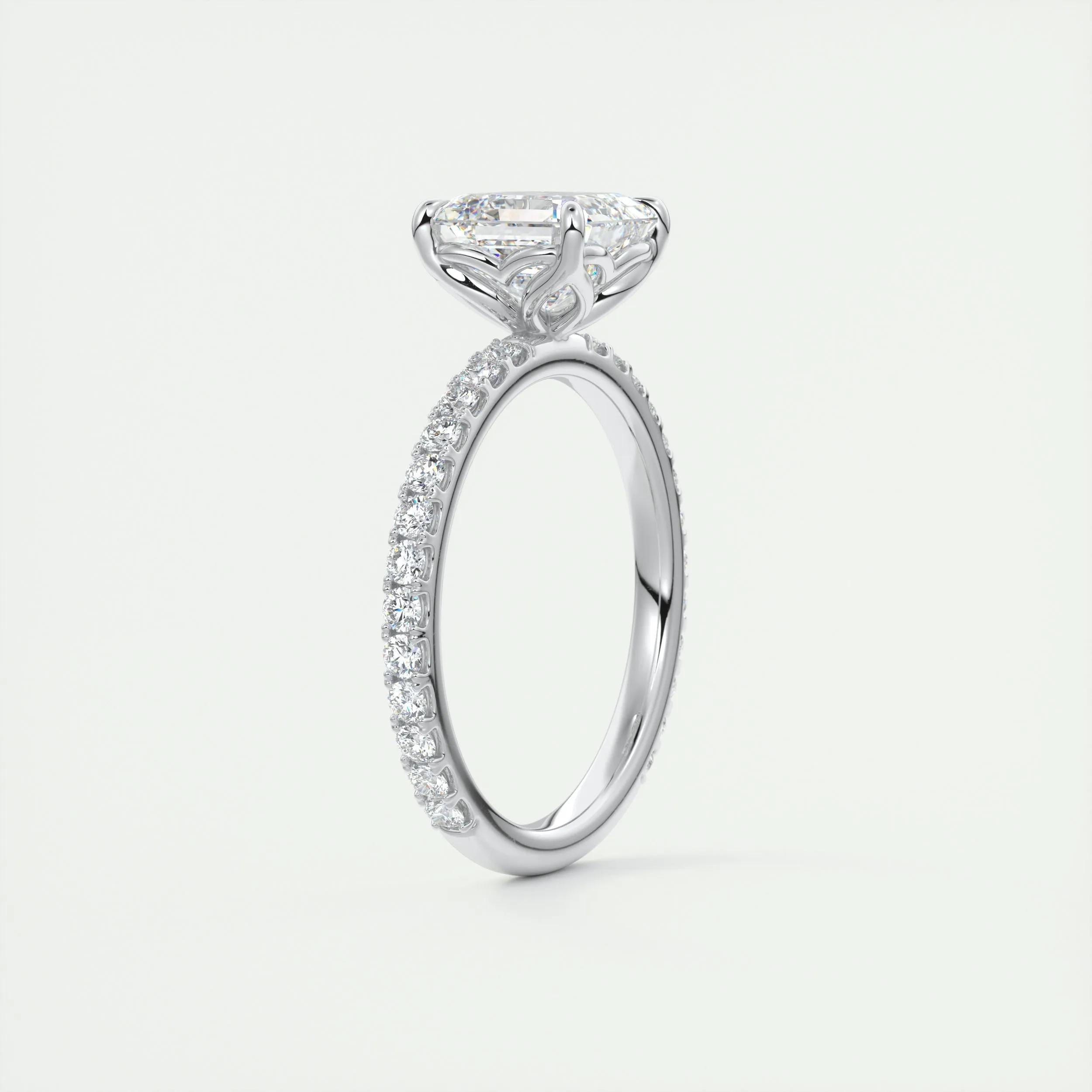 Pave Engagement Ring Featuring 2.03 CT Asscher Moissanite 5