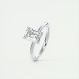 Solitaire Engagement Ring Featuring 1.91 CT Emerald Moissanite 5