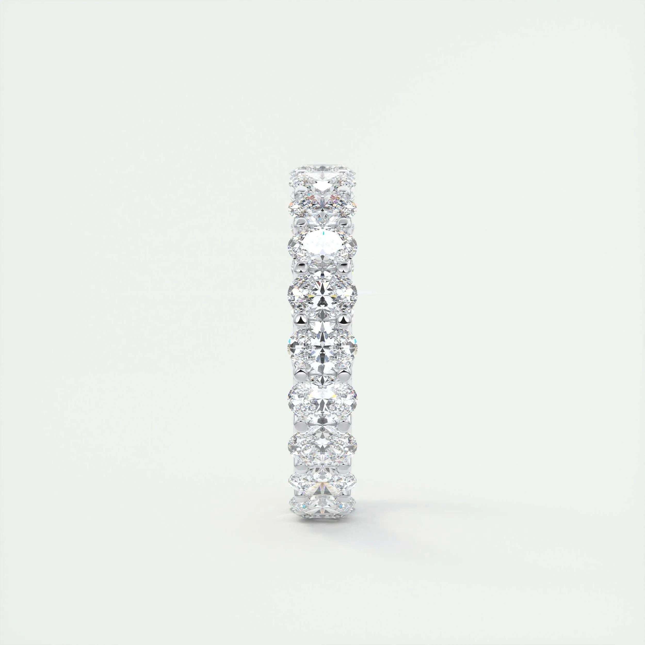 Eternity Prong Wedding Band Featuring 3.15 TCW Oval Moissanite 3