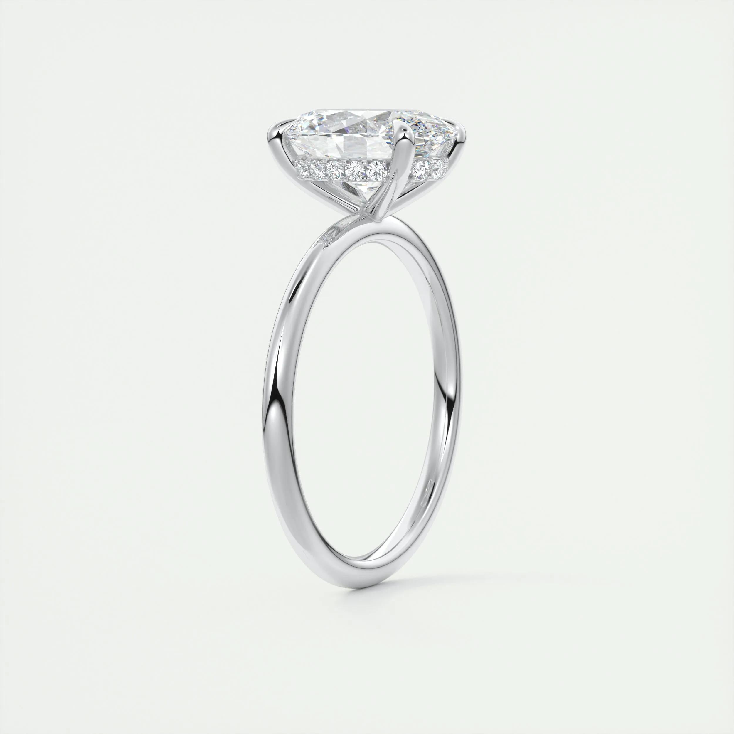 Hidden Halo Engagement Ring Featuring 1.91 CT Oval Moissanite 7
