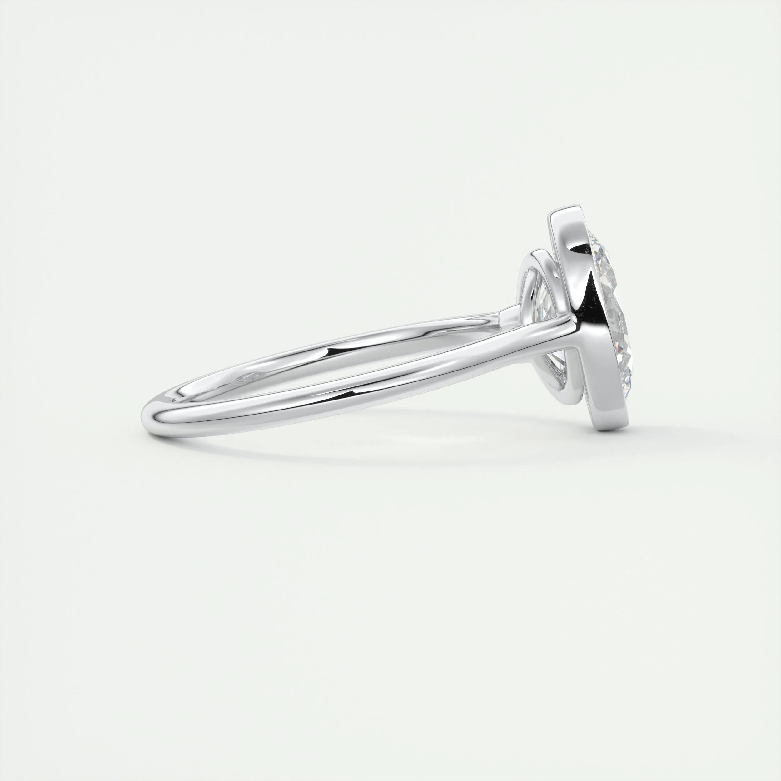 Solitaire Bezel Engagement Ring Featuring 1.91 CT Oval Moissanite 3