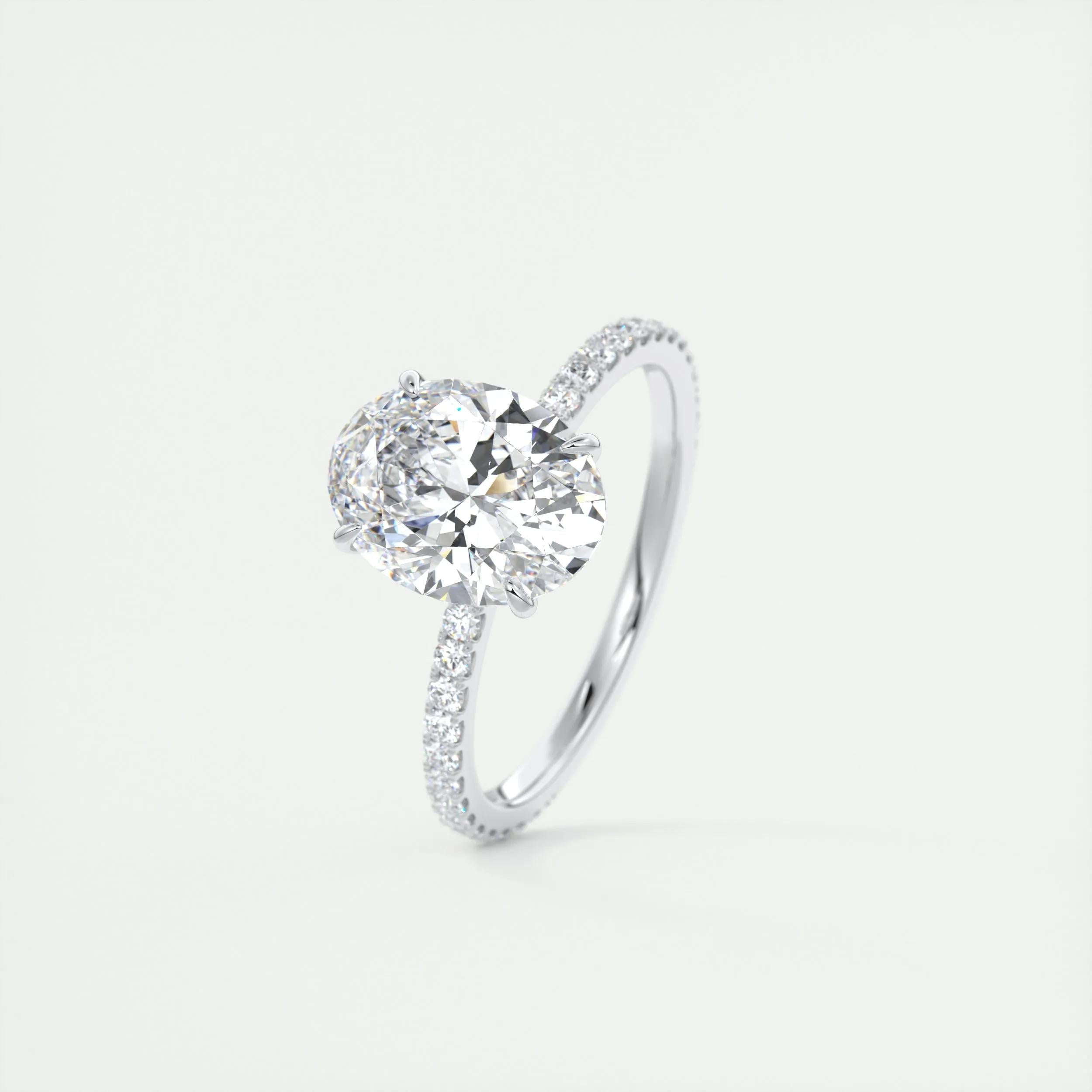 Pave Engagement Ring Featuring 1.91 CT Oval Moissanite 5