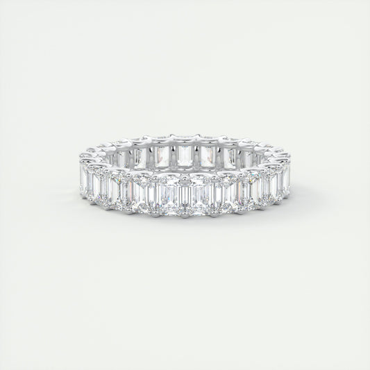 Full Eternity Wedding Band Featuring 4.60 TCW Emerald Moissanite 1