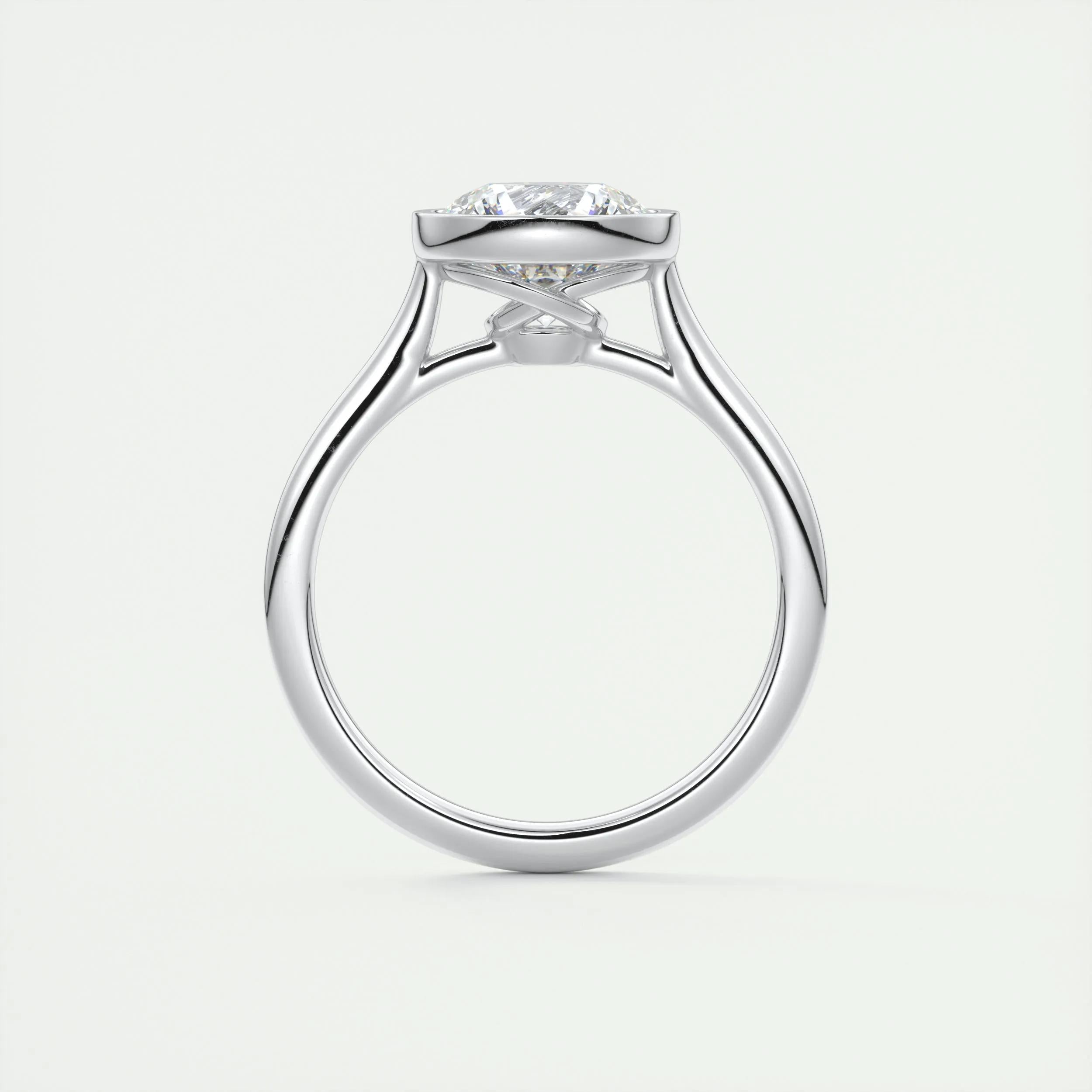 Solitaire Bezel Engagement Ring Featuring 2.0 CT Round Moissanite 6