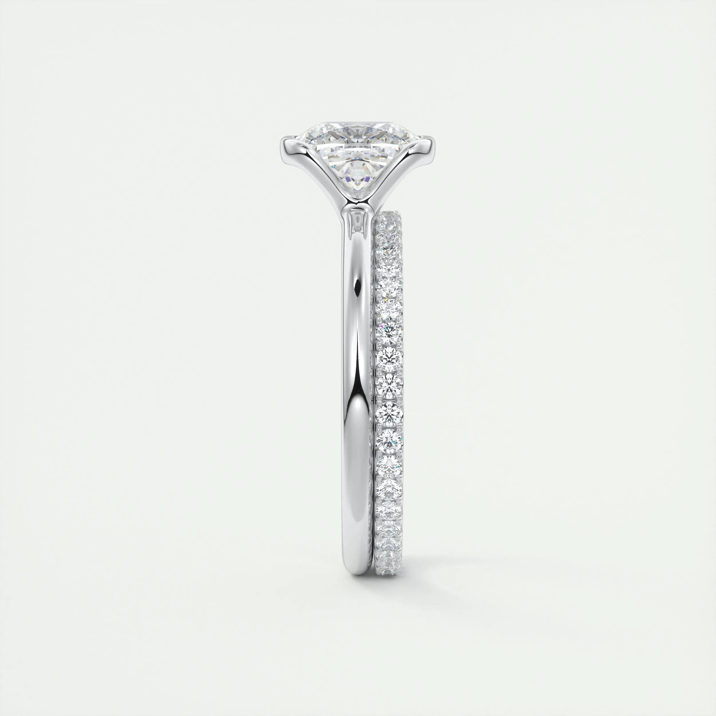 Solitaire Bezel Engagement Ring Featuring 2.15 CT Cushion Moissanite 6