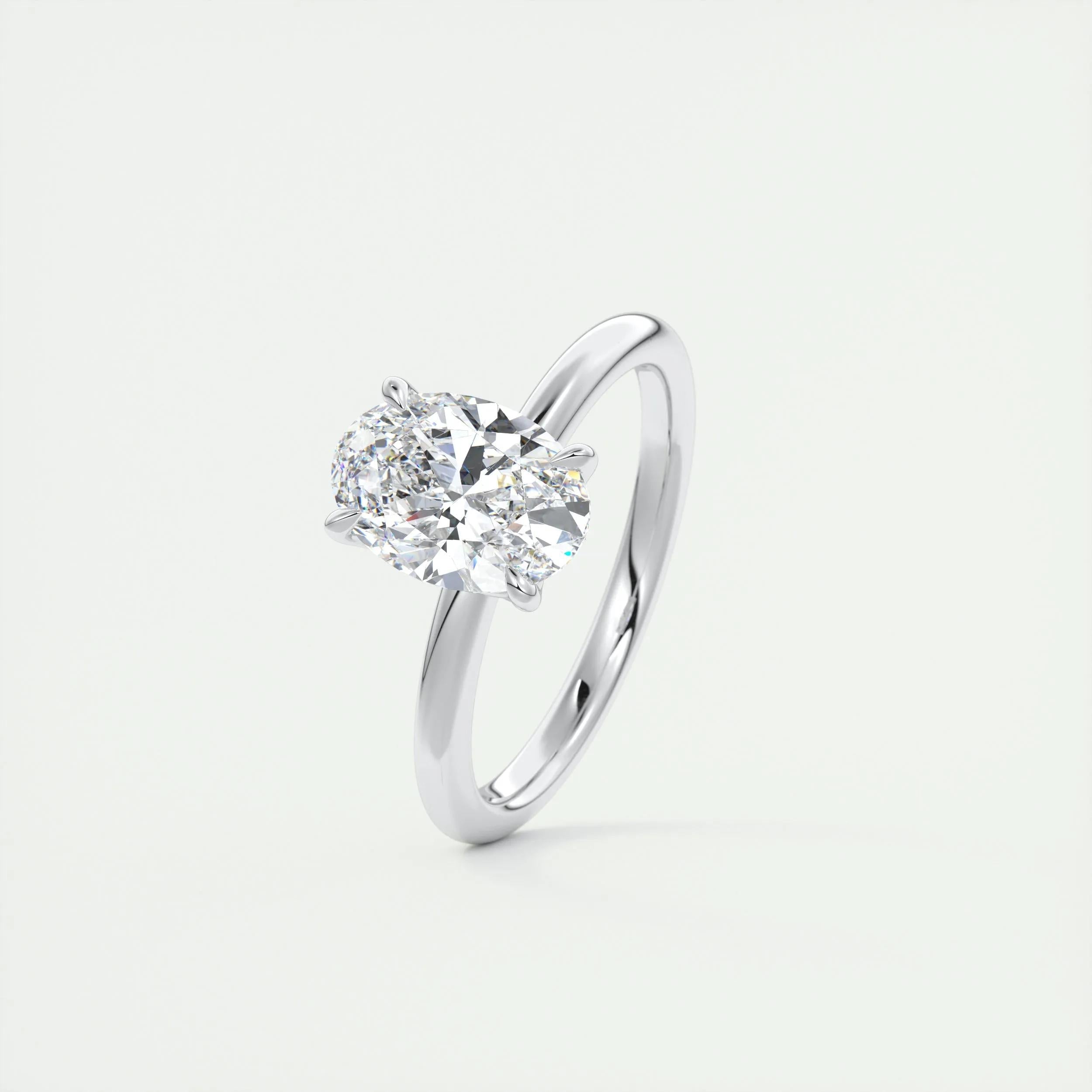 Solitaire Engagement Ring Featuring 1.91 CT Oval Moissanite 5