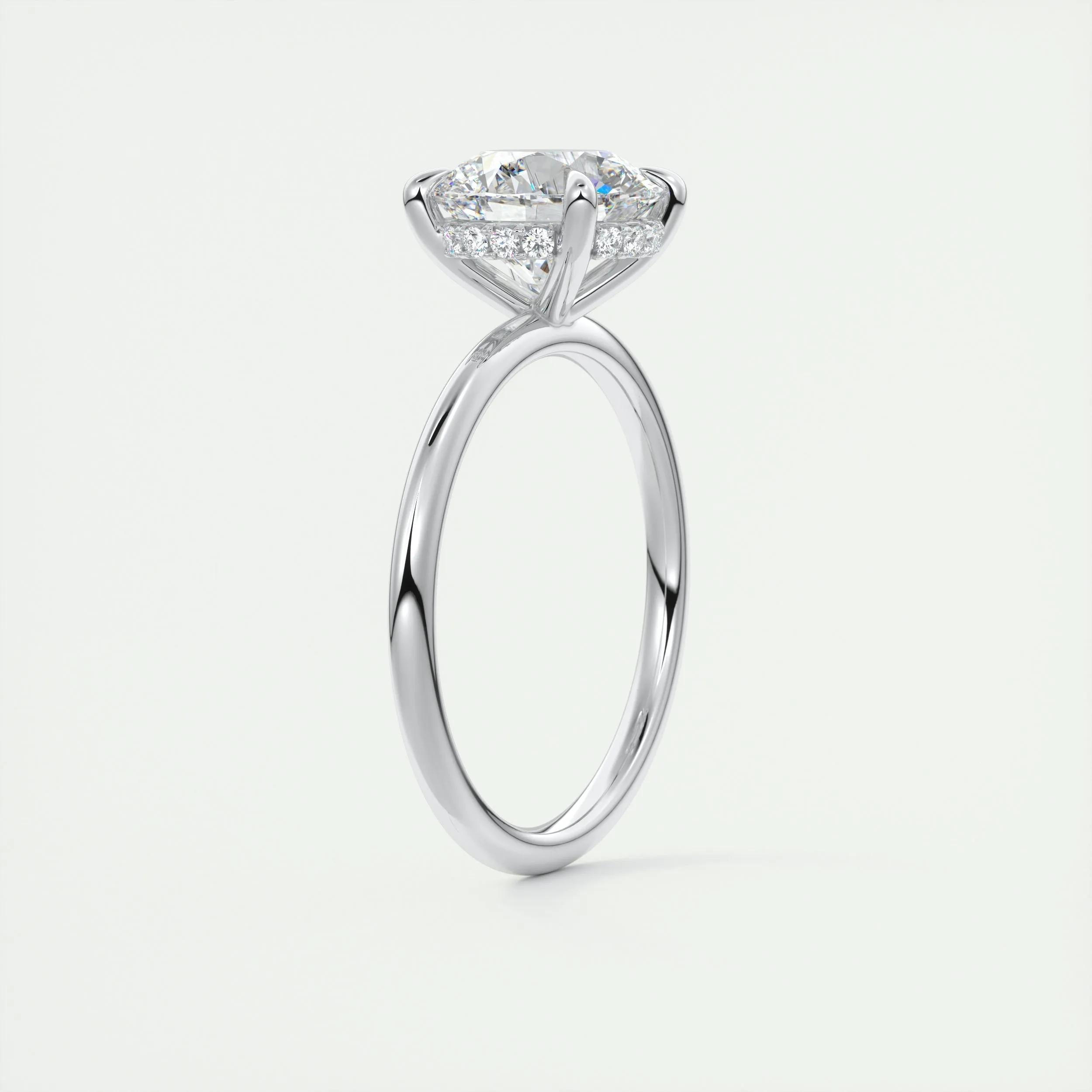 Hidden Halo Engagement Ring Featuring 2.0 CT Round Moissanite 6