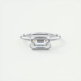 Solitaire Bezel Engagement Ring Featuring 1.91 CT Emerald Moissanite 1