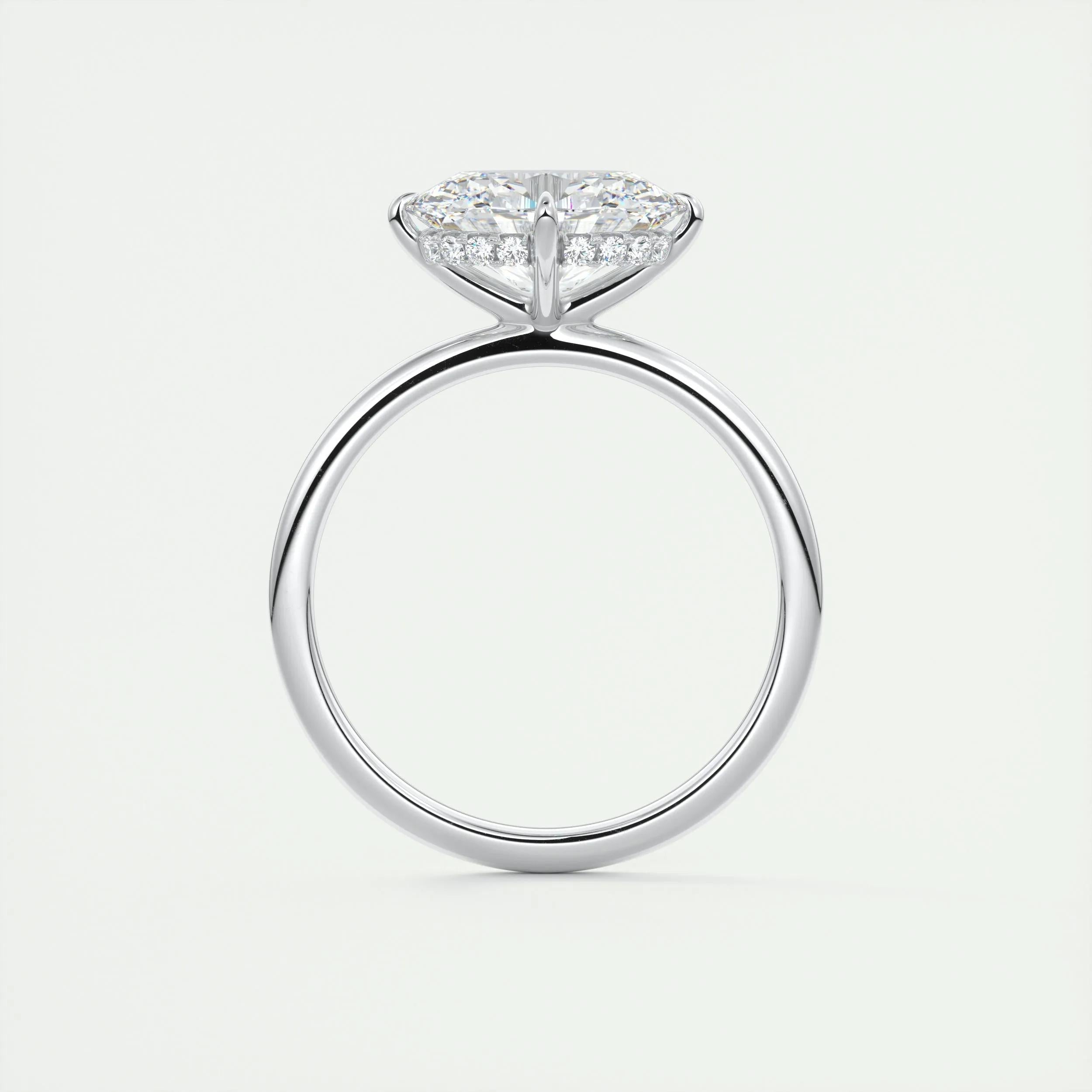 Hidden Halo Engagement Ring Featuring 1.91 CT Oval Moissanite 6