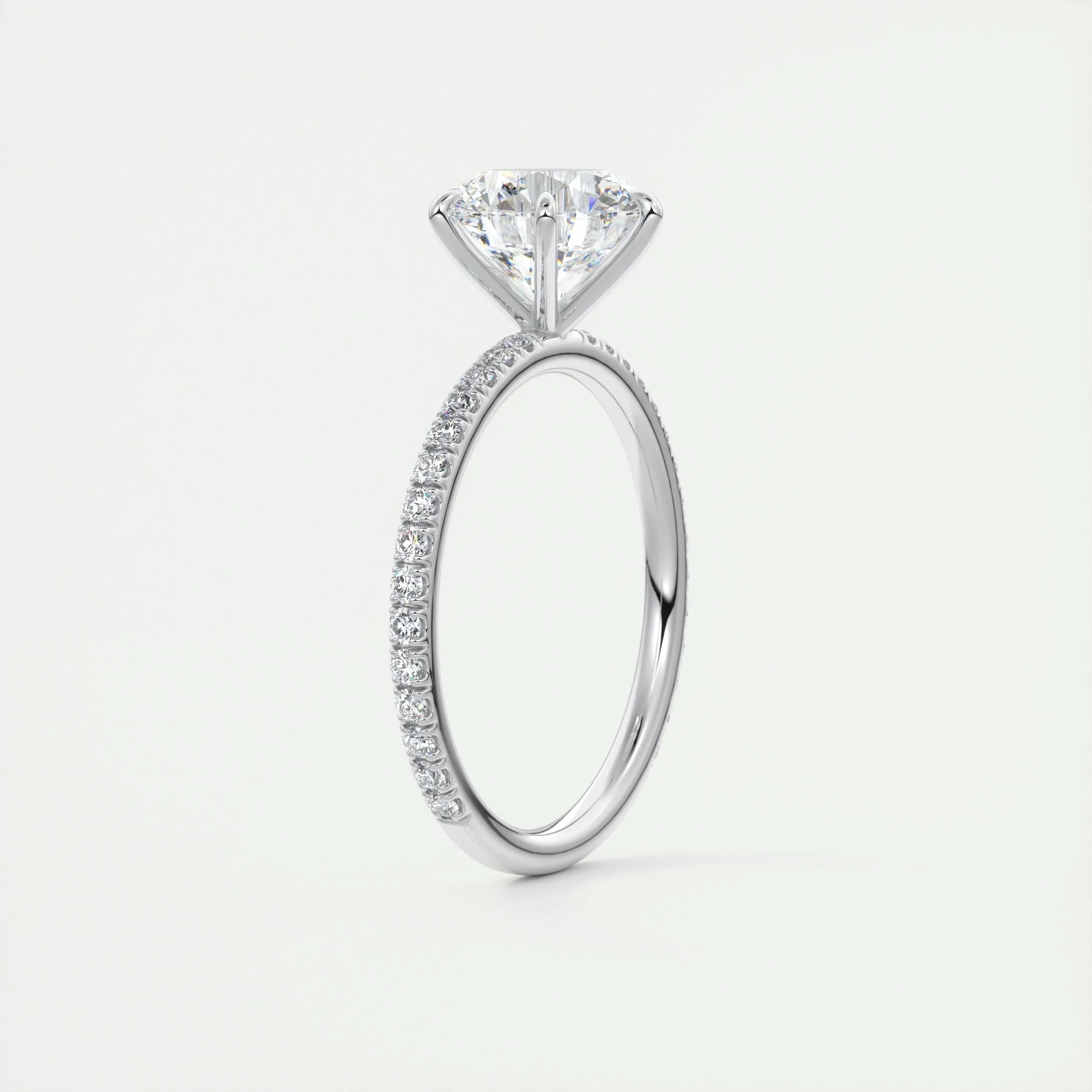 Pave Engagement Ring Featuring 2.0 CT Round Moissanite 6