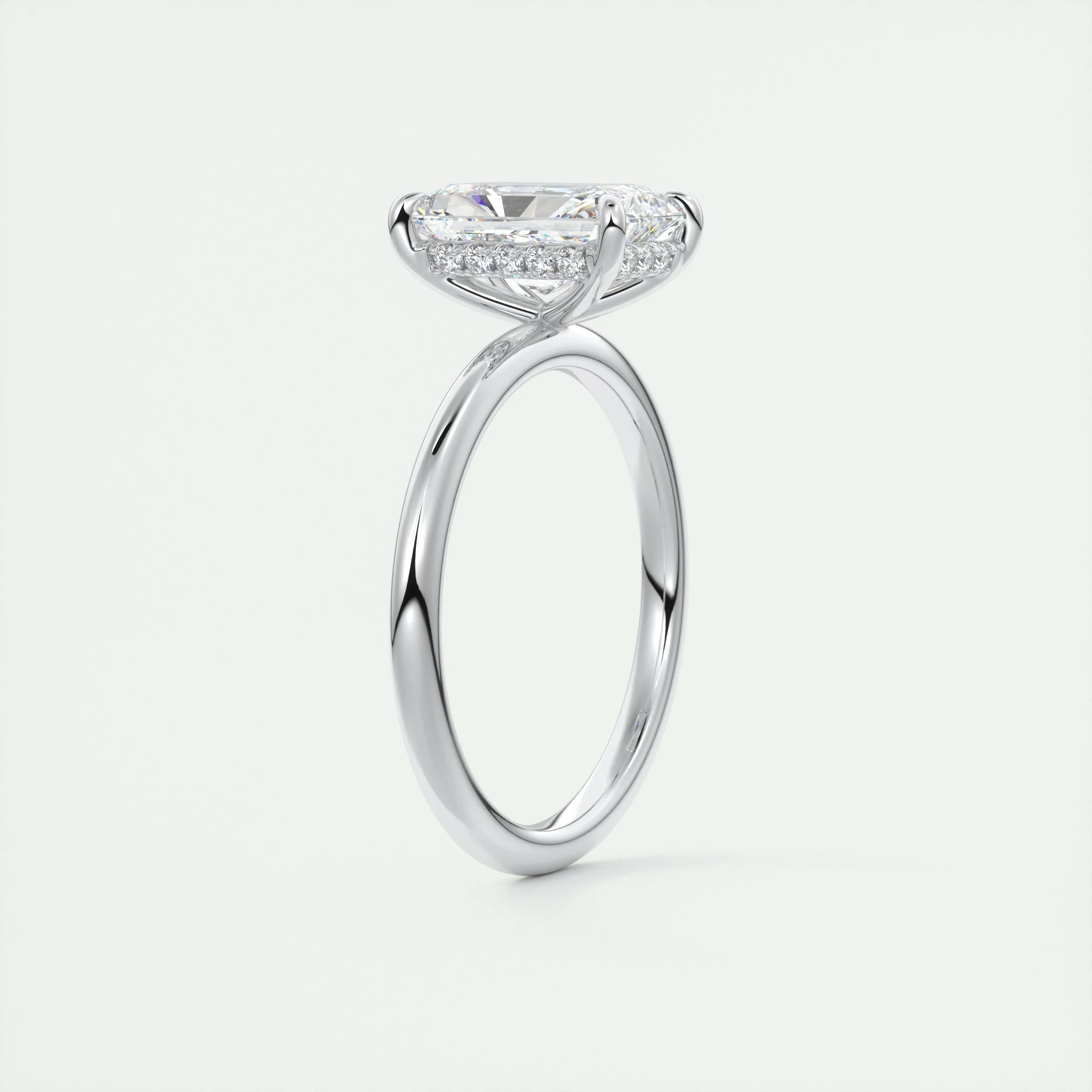 Hidden Halo Engagement Ring Featuring 2.10 CT Radiant Moissanite 6