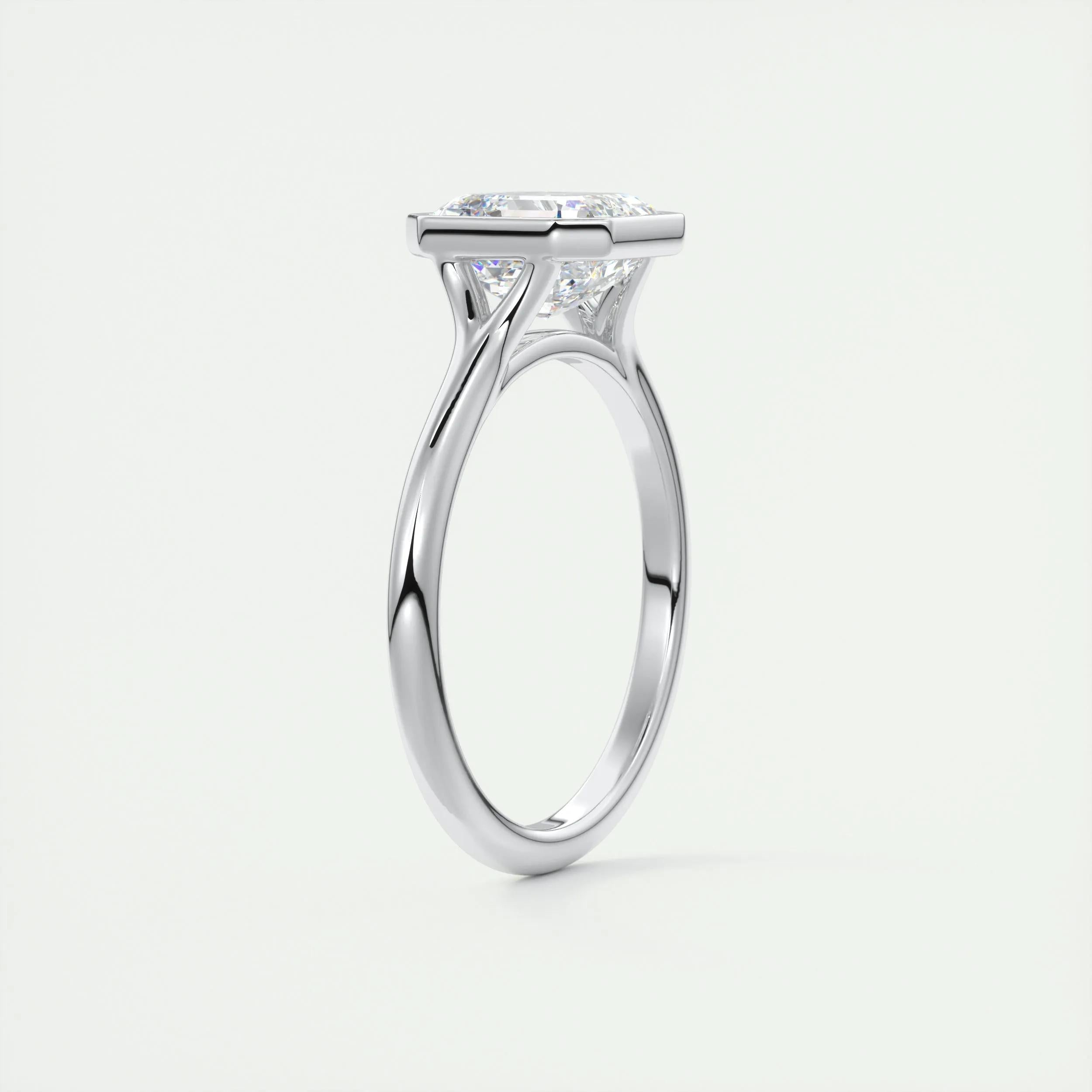 Solitaire Bezel Engagement Ring Featuring 2.03 CT Asscher Moissanite 6