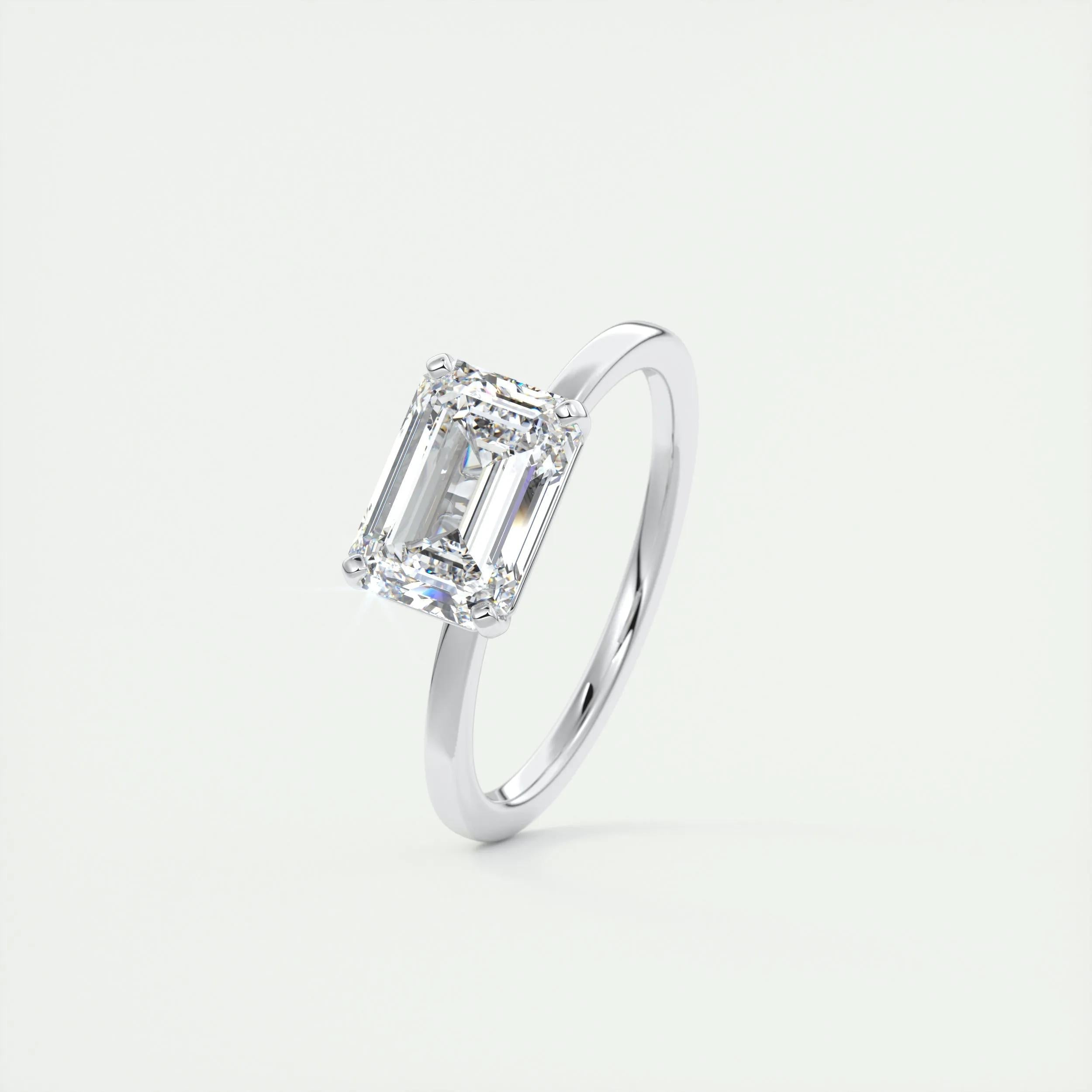 Solitaire Engagement Ring Featuring 1.91 CT Emerald Moissanite 5