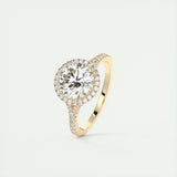 Halo Split Engagement Ring Featuring 2.0 CT Round Moissanite 10
