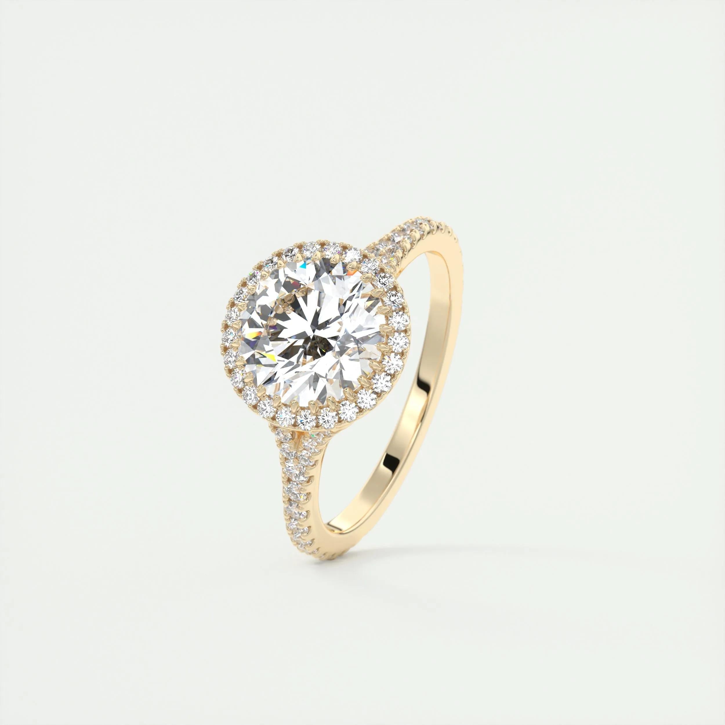 Halo Split Engagement Ring Featuring 2.0 CT Round Moissanite 10