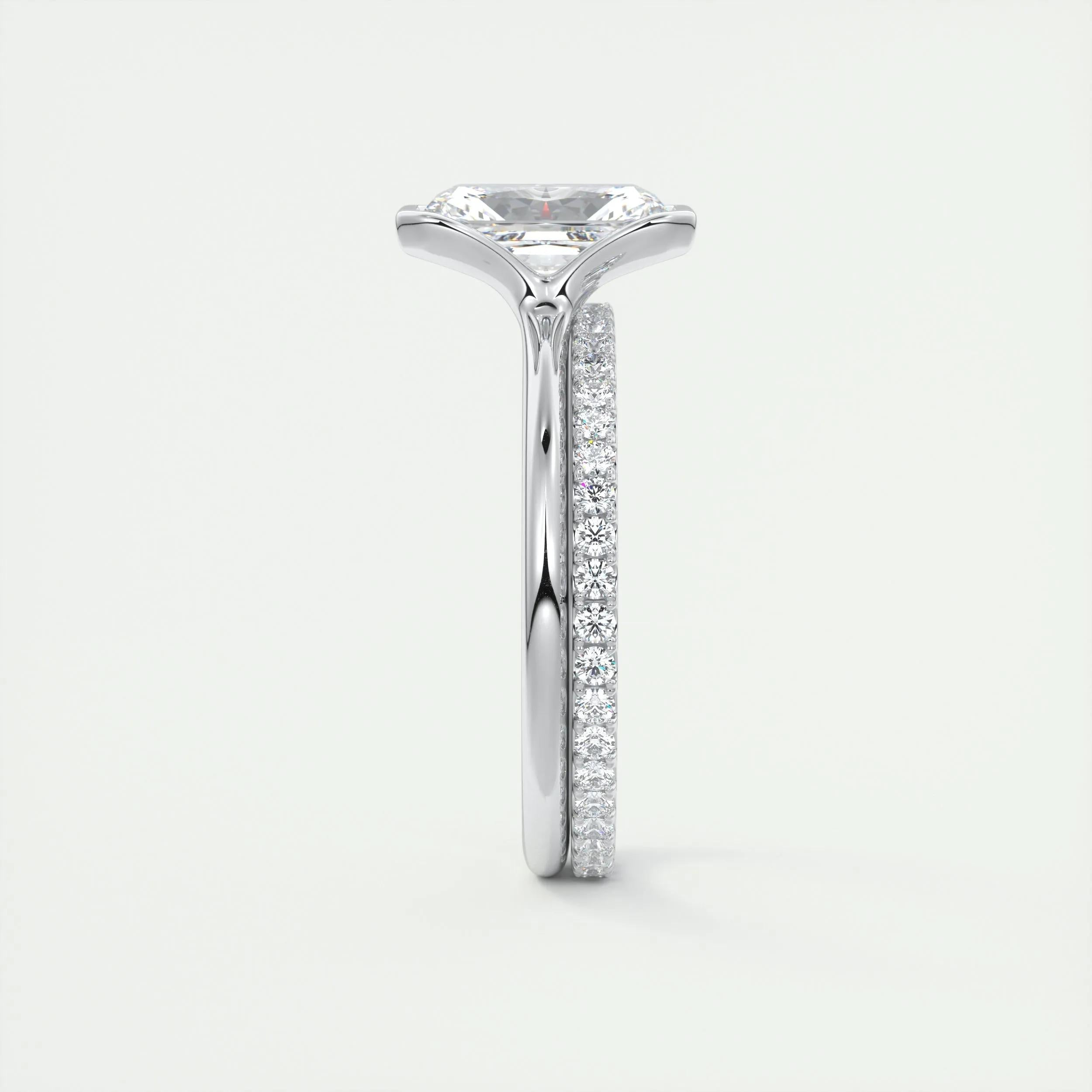 Solitaire Bezel Engagement Ring Featuring 2.10 CT Radiant Moissanite 5
