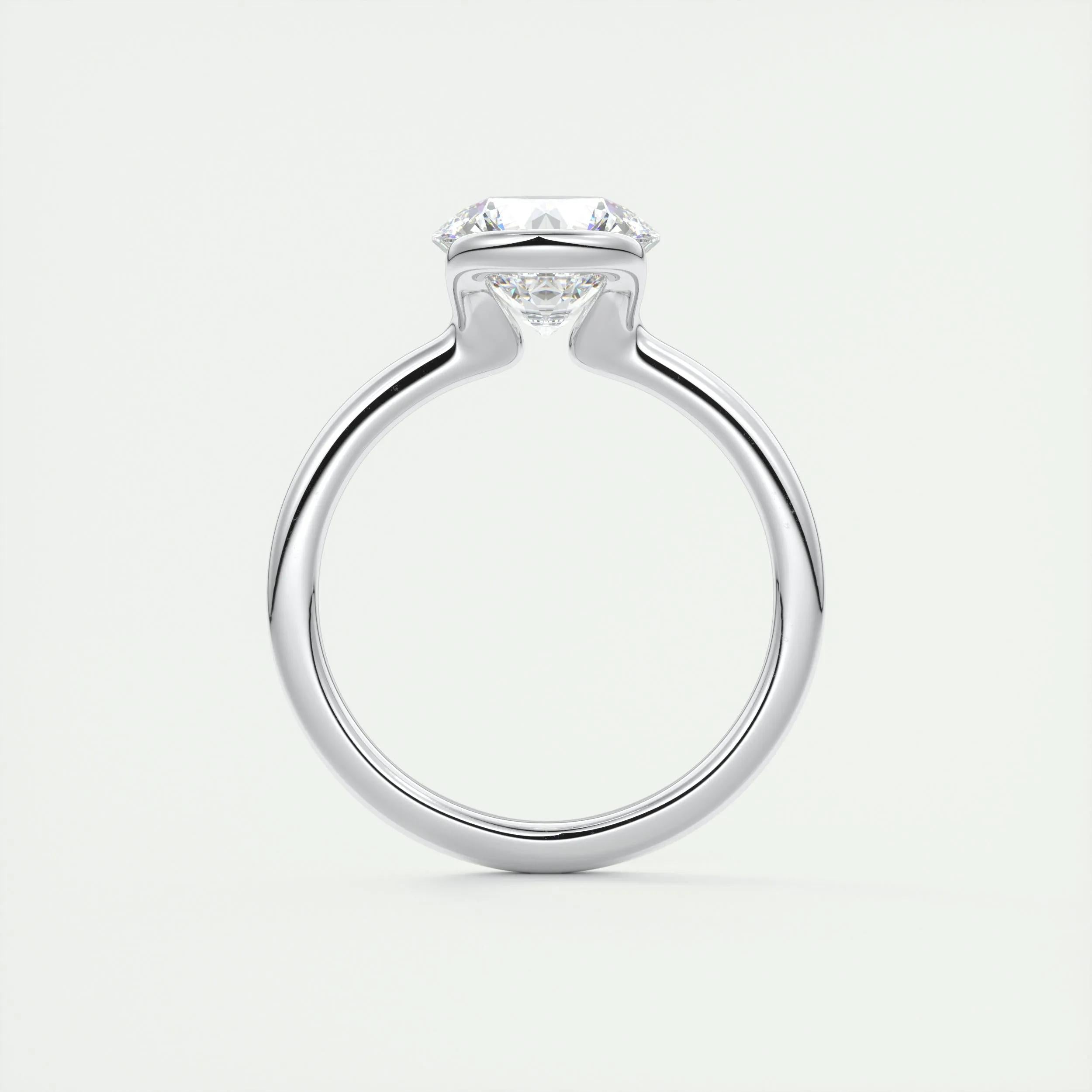 Solitaire Bezel Engagement Ring Featuring 2.0 CT Round Moissanite 7