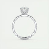 Pave Engagement Ring Featuring 2.15 CT Cushion Moissanite 7