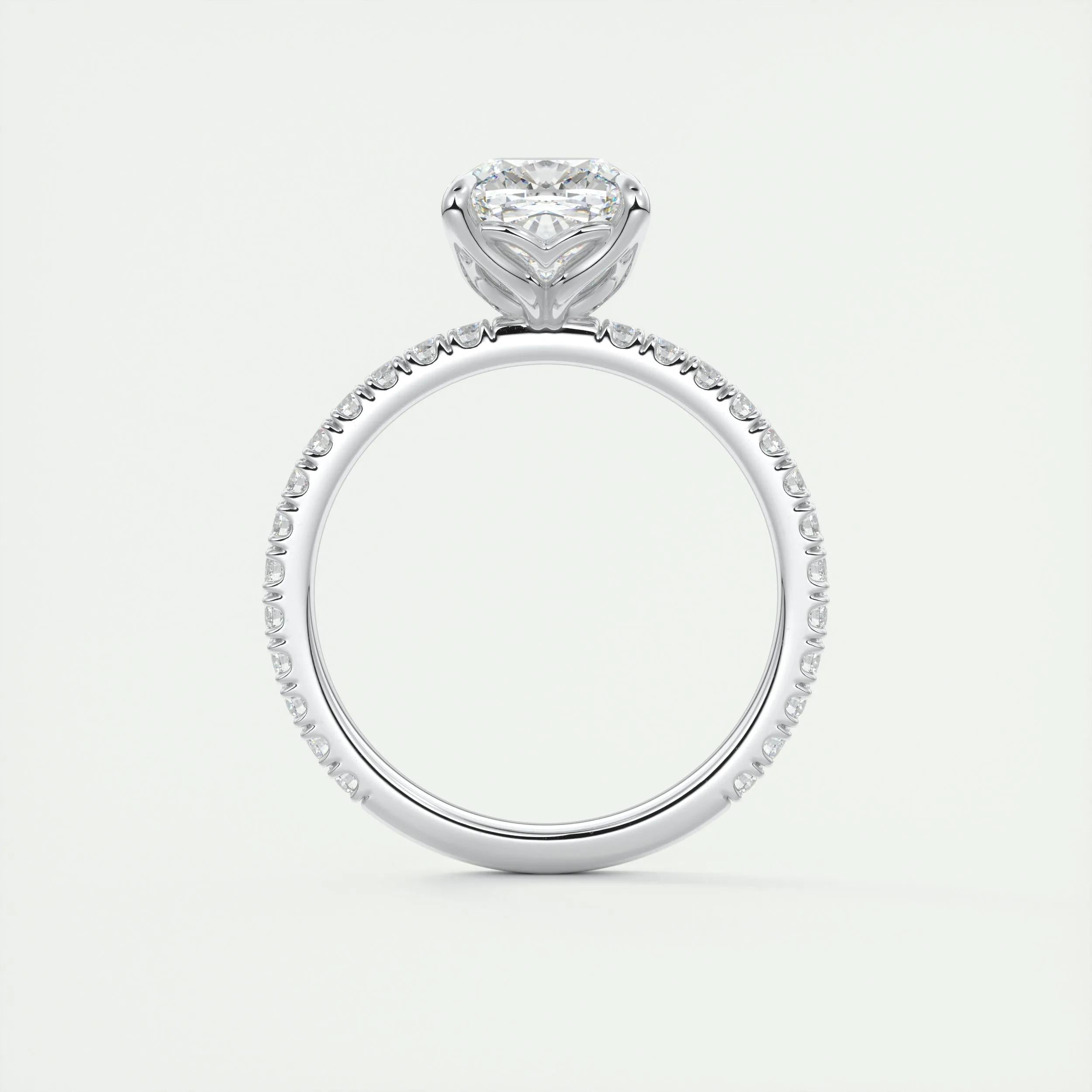 Pave Engagement Ring Featuring 2.15 CT Cushion Moissanite 7