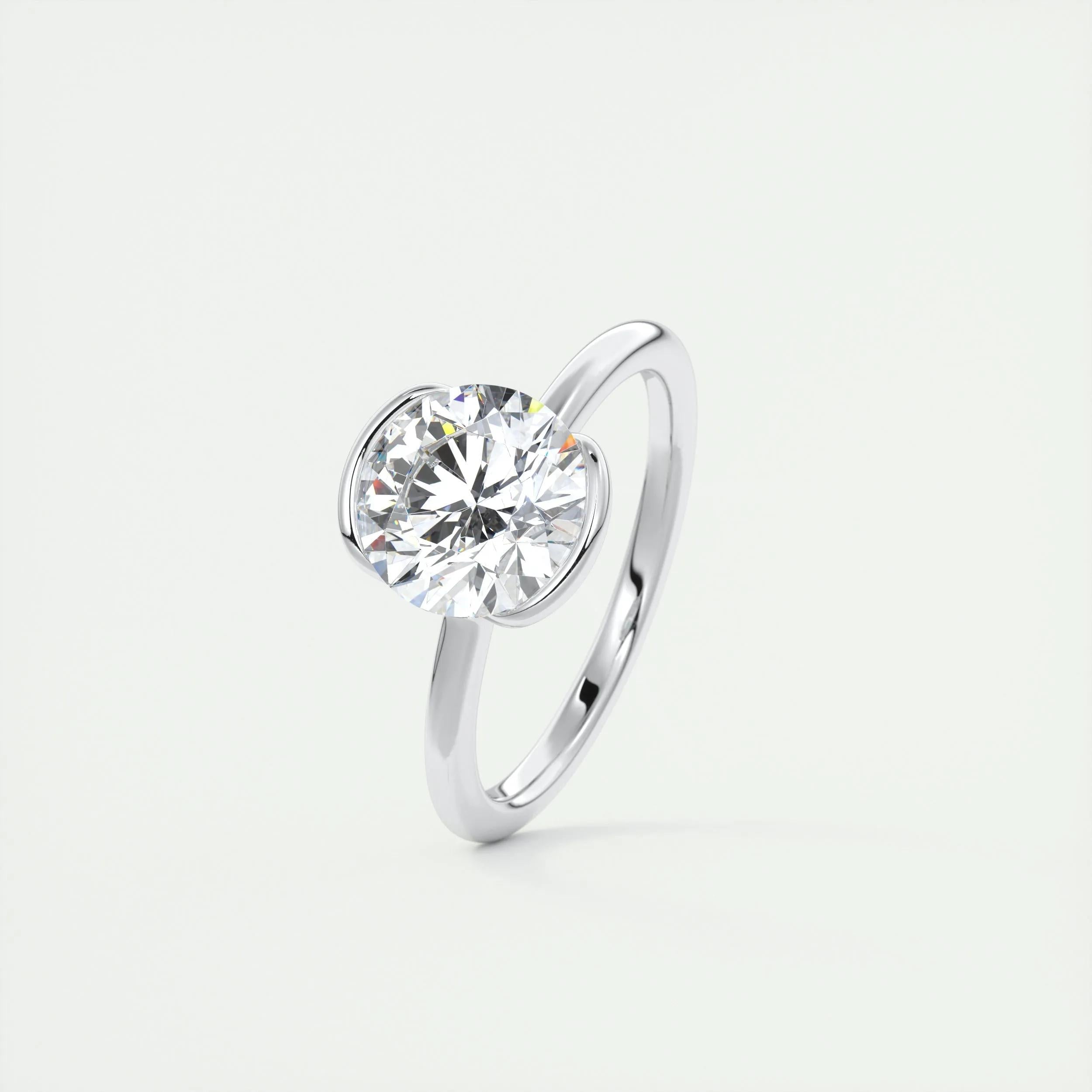 Solitaire Bezel Engagement Ring Featuring 2.0 CT Round Moissanite 4