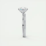 Hidden Halo Engagement Ring Featuring 1.91 CT Oval Moissanite 4